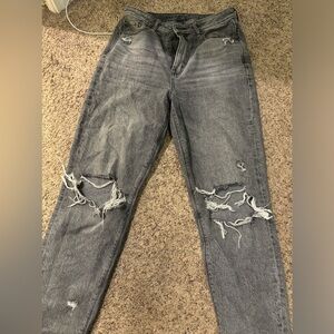 Black American Eagle highest rise mom jeans, size 8